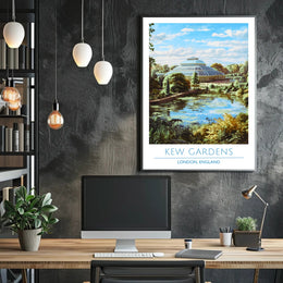 Kew Gardens London Vintage Travel Poster