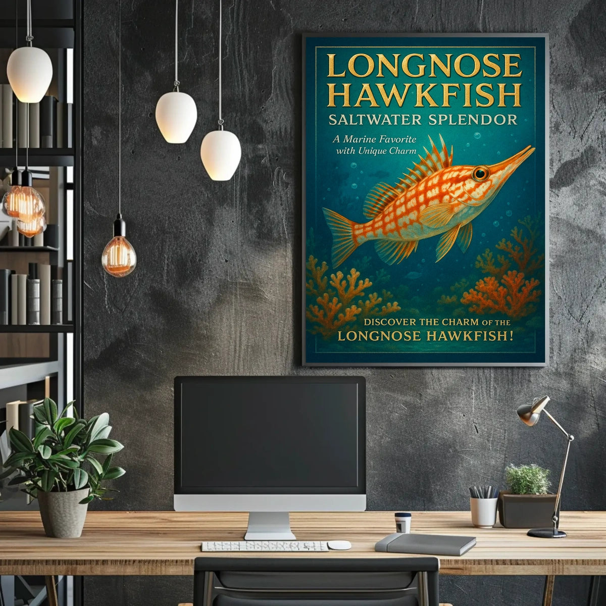 Longnose Hawkfish Saltwater Splendor Poster