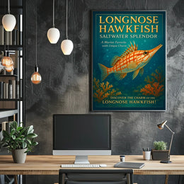 Longnose Hawkfish Saltwater Splendor Poster