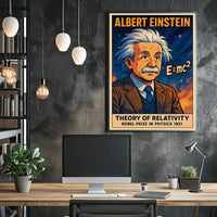 Einstein Relativity Theory Vintage Science Study Poster