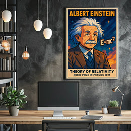 Einstein Relativity Theory Vintage Science Study Poster