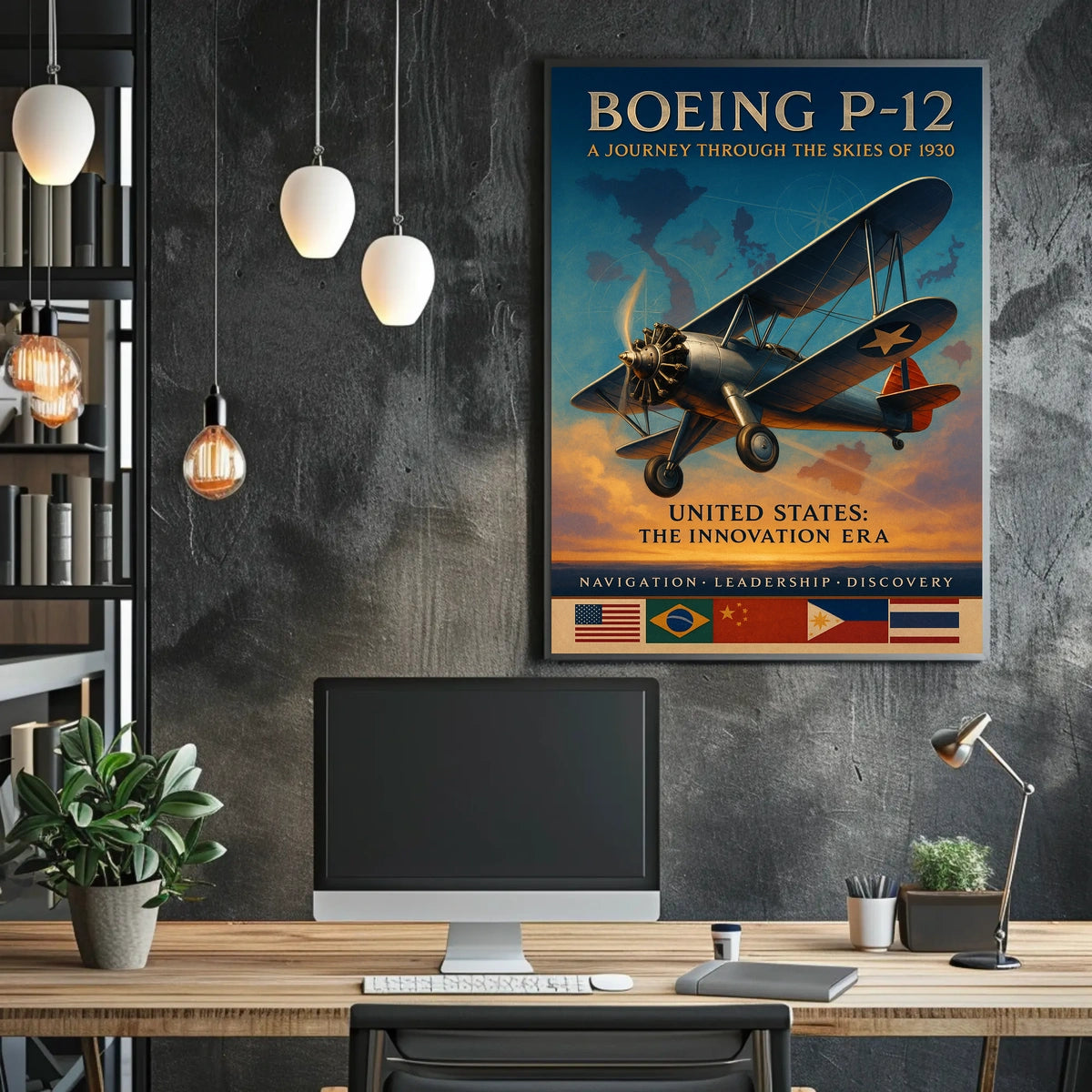 Boeing P-12 Vintage Aviation Poster: 1930s Adventure