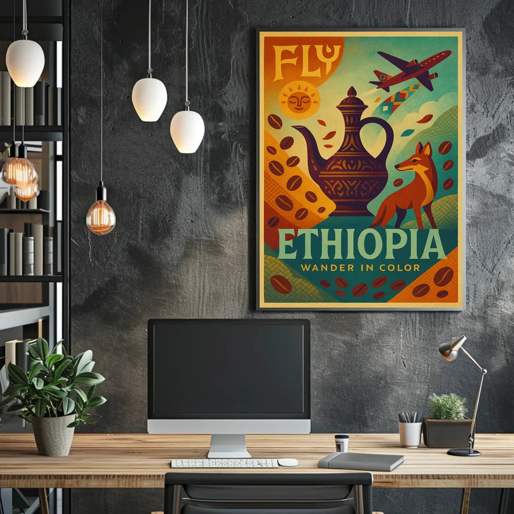 Ethiopian Cultural Journey Vintage Travel Poster PosterGoat