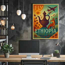 Ethiopian Cultural Journey Vintage Travel Poster PosterGoat