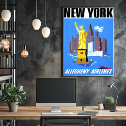 New York City Poster Abstract Iconic Travel Wall Art