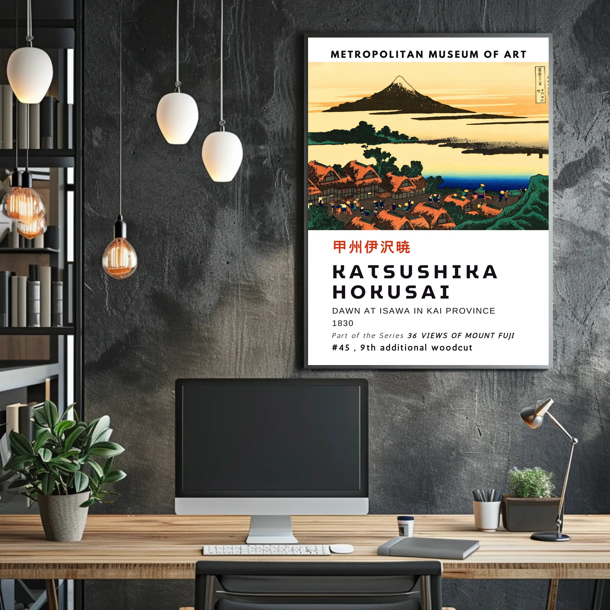 Katsushika Hokusai Dawn at Isawa in Kai Province Poster