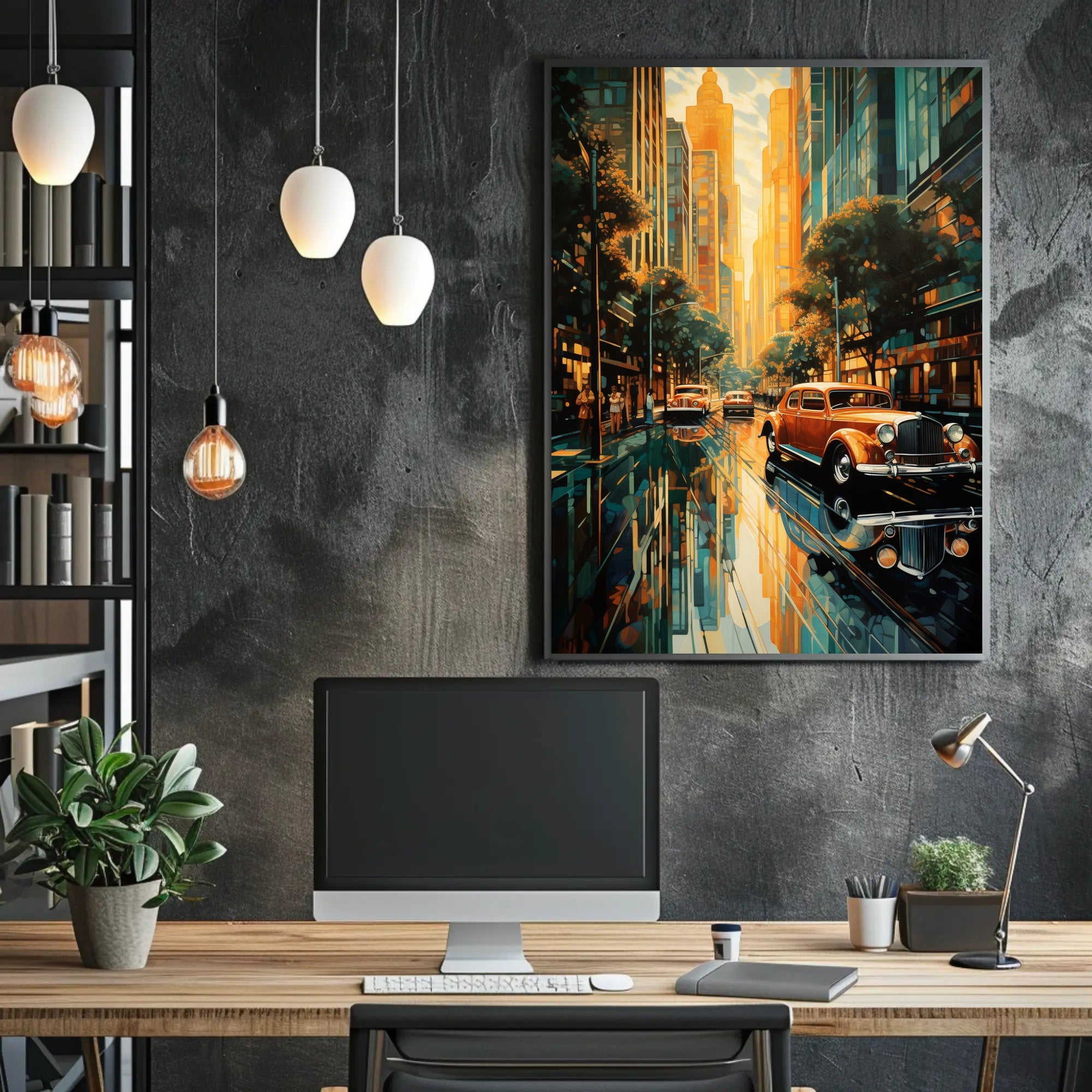 Vintage Cityscape Vintage Poster