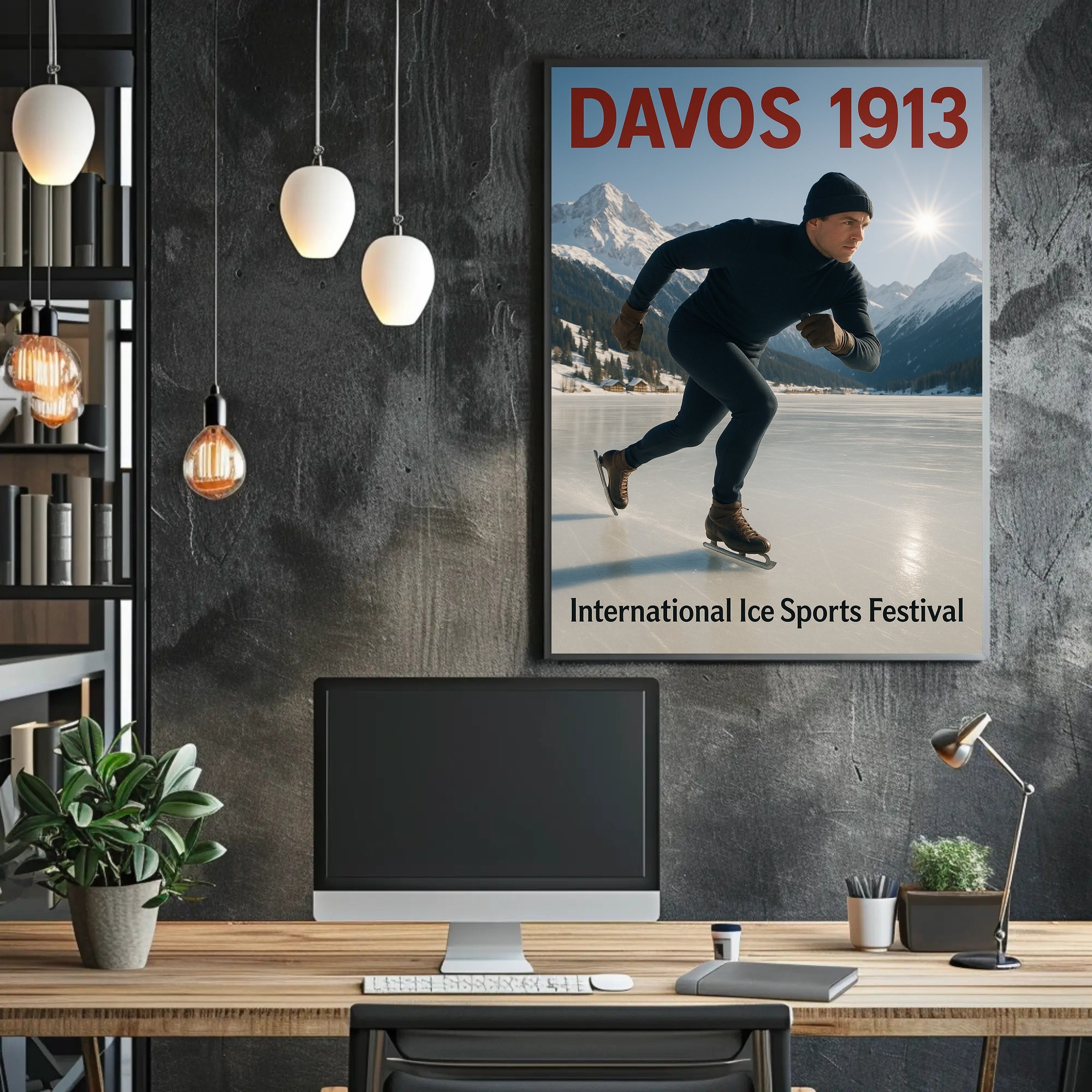 Davos 1913 Ice Sports Festival Poster PosterGoat