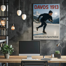 Davos 1913 Ice Sports Festival Poster PosterGoat