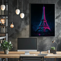 Neon Dreams Eiffel Tower Poster PosterGoat