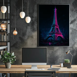 Neon Dreams Eiffel Tower Poster PosterGoat