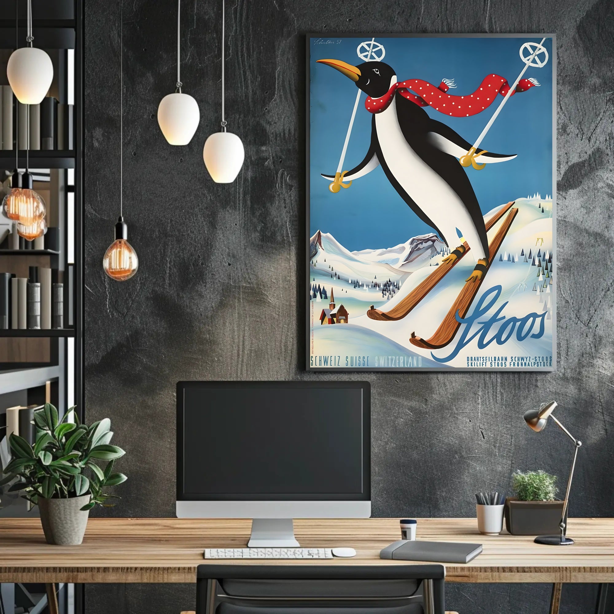 Stoos Skiing Adventure Poster PosterGoat