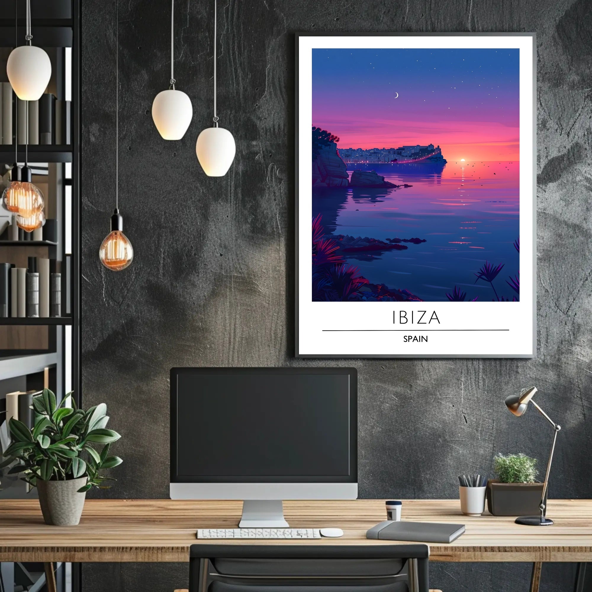 Ibiza Sunset Serenity Art Travel Poster