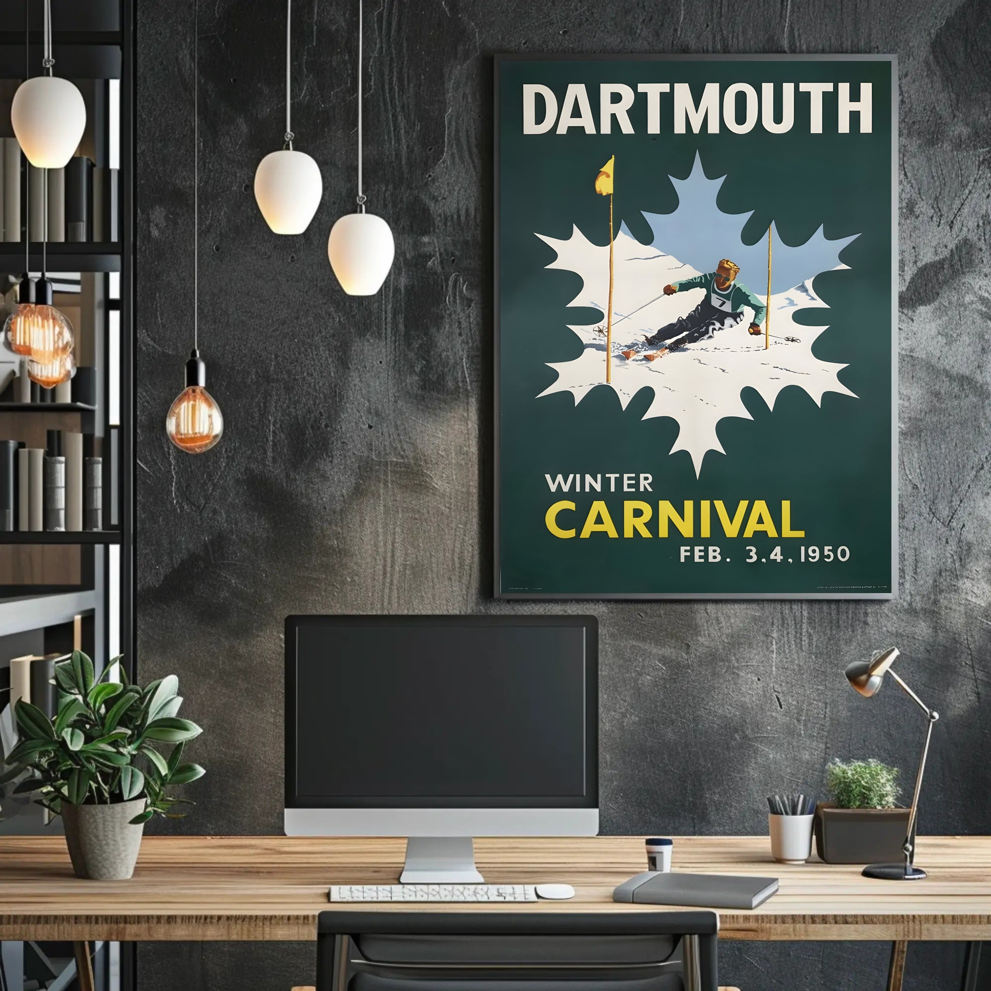 Dartmouth Winter Carnival 1950 Vintage Sports Poster PosterGoat