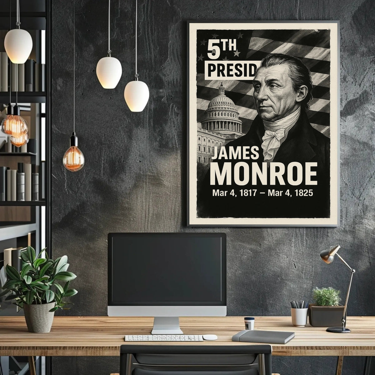 James Monroe 5th President of the United States Digital Montaje Poster