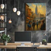 NYC Skyline Poster City Of Dreams Sunset Glow For City Folk