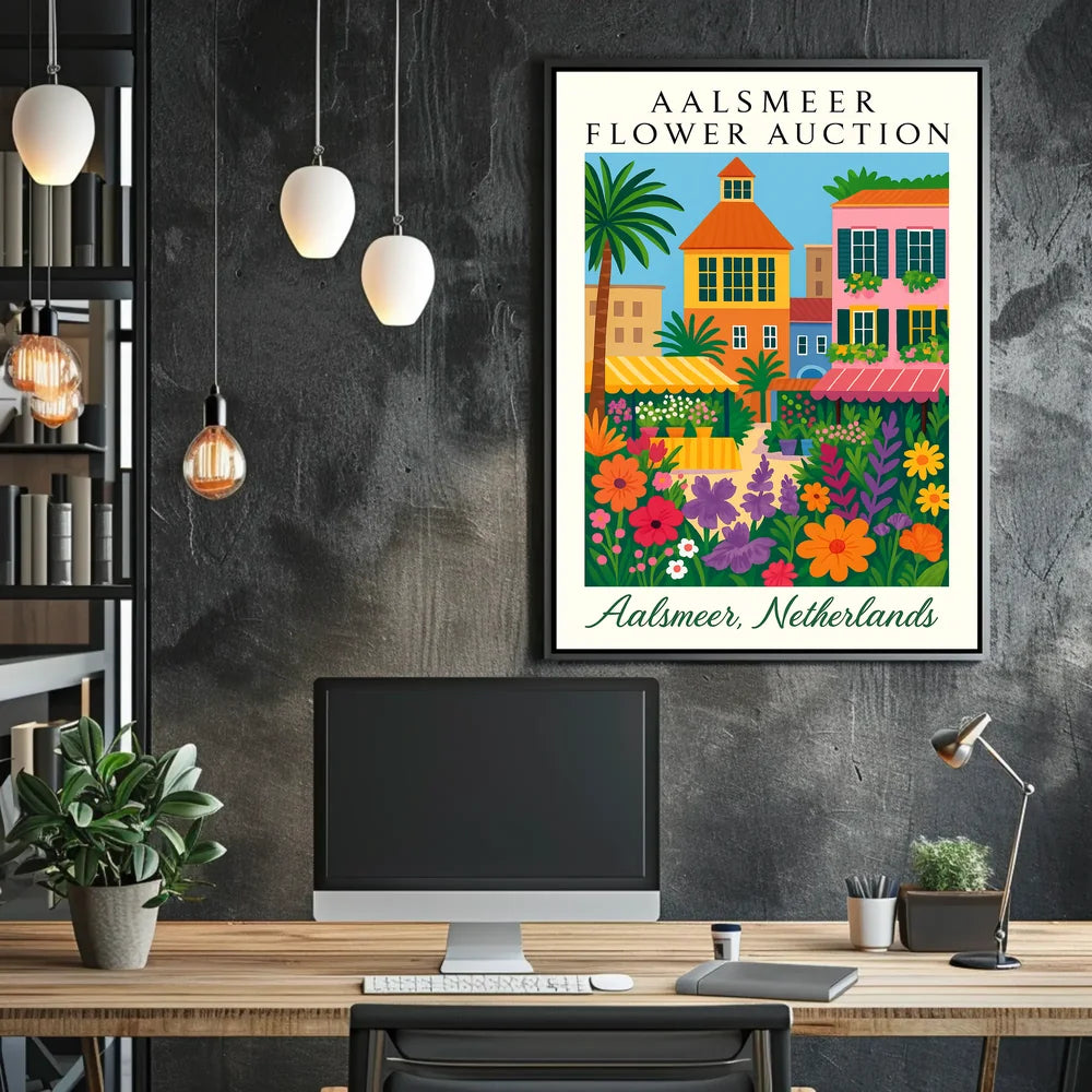 Aalsmeer Flower Auction Vintage Art Deco Poster