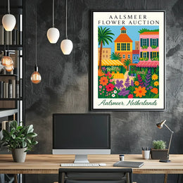 Aalsmeer Flower Auction Vintage Art Deco Poster