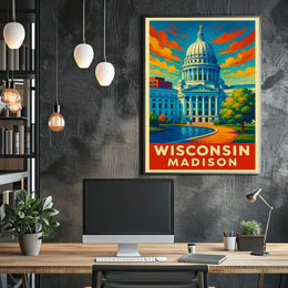 Wisconsin State Capitol Madison Poster