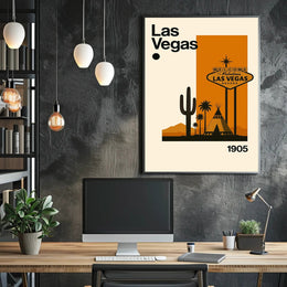Las Vegas Desert Sign Retro Travel Poster