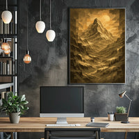 Geometric Mountain Landscape Poster