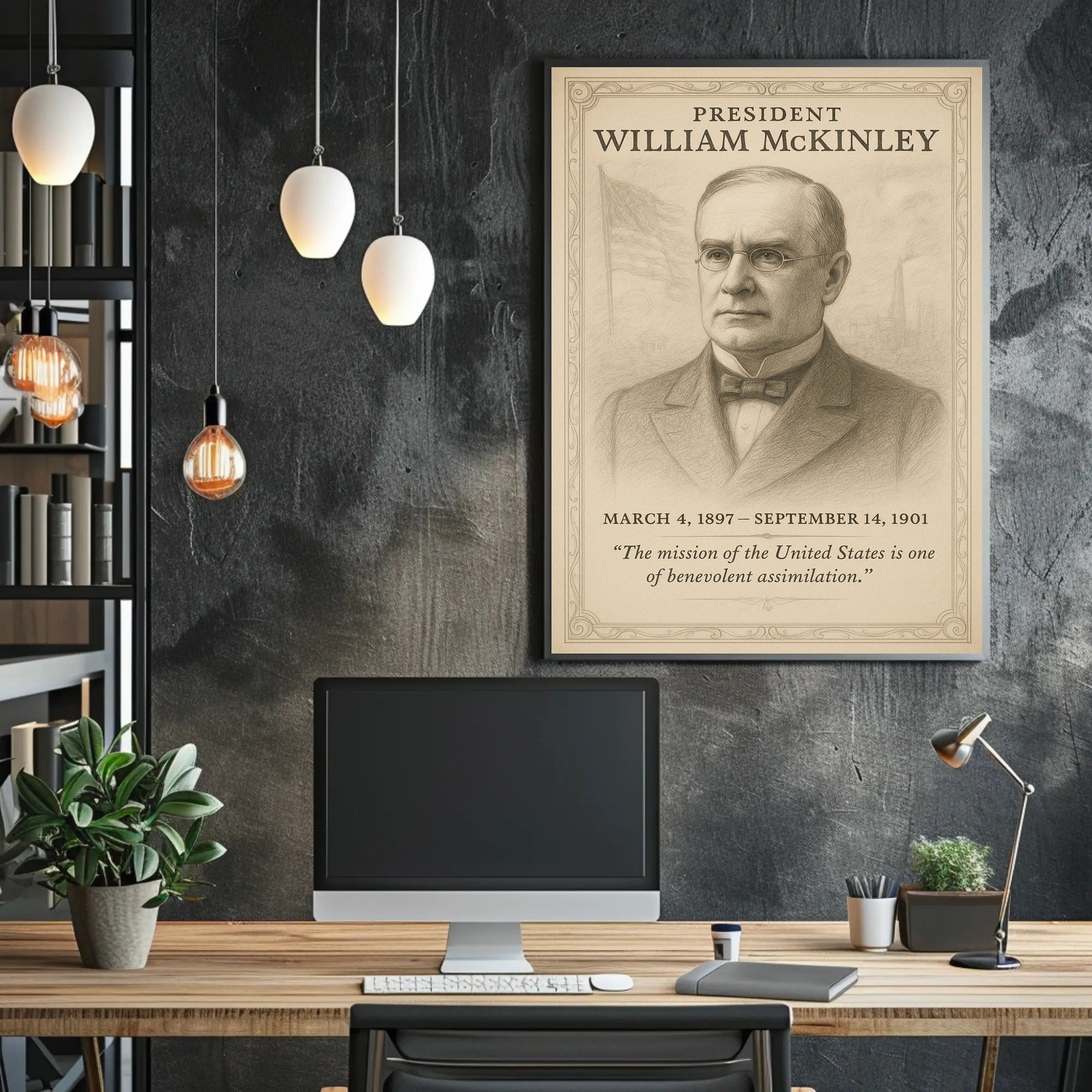 William McKinley 25th President Sketch Poster Art Print Decor PosterGoat