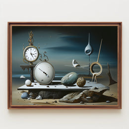 Surrealistic Dreamscape with Captivating Timepieces Abstract or Artistic Poster