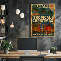 Miami Tropical Christmas Poster