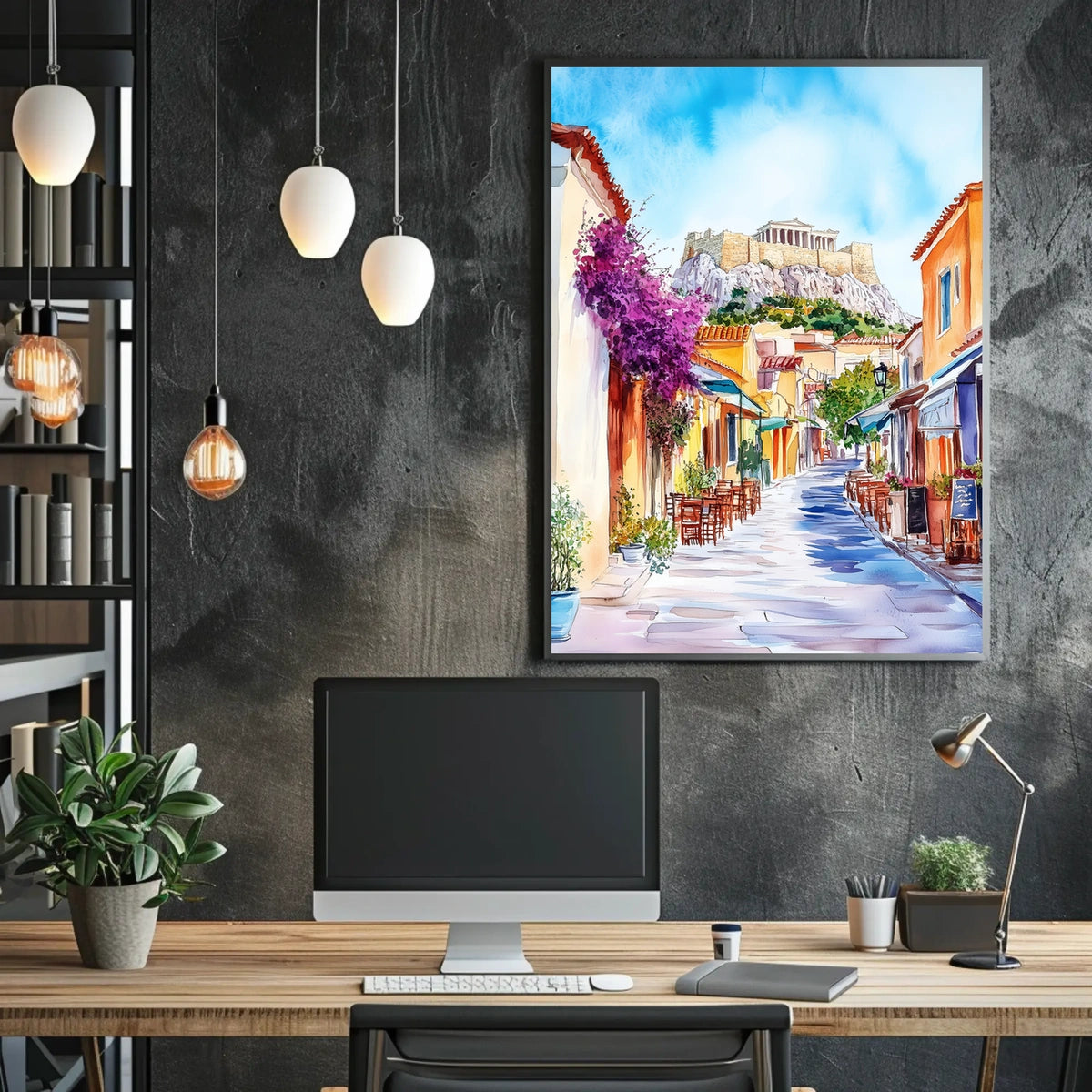Greece Athens Acropolis Street View Poster