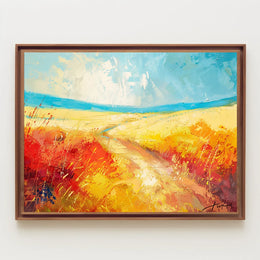 Vibrant Impressionistic Rural Landscape Abstract Painting