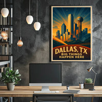 Dallas, TX Big Things Happen Here Poster