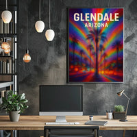 Glendale Arizona Palm Vibrant Digital Painting Poster
