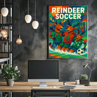 Reindeer Soccer Poster