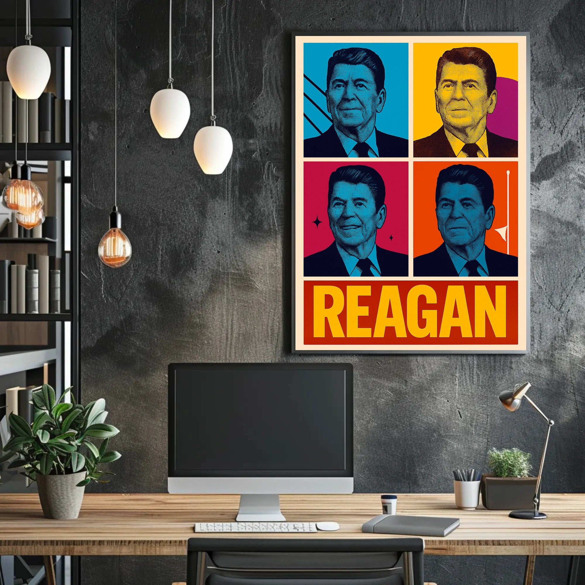 Ronald Reagan Pop Art Tribute Poster Decoration PosterGoat