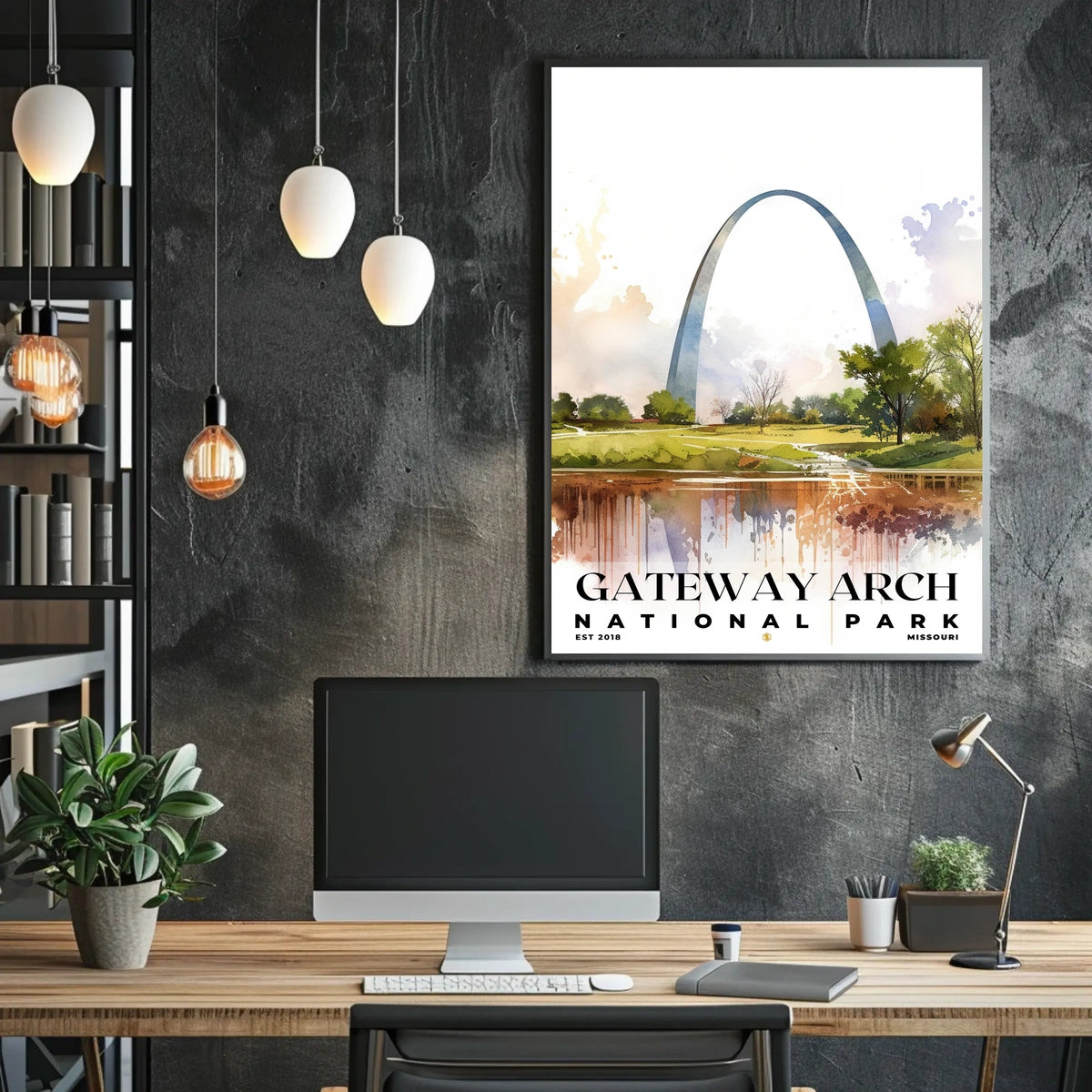 Glacier Watercolor Wall Art Poster