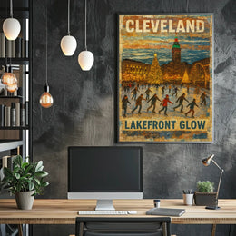 Cleveland Lakefront Glow Poster