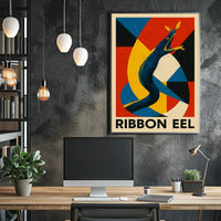 Vibrant Ribbon Eel Marine Life Art Poster