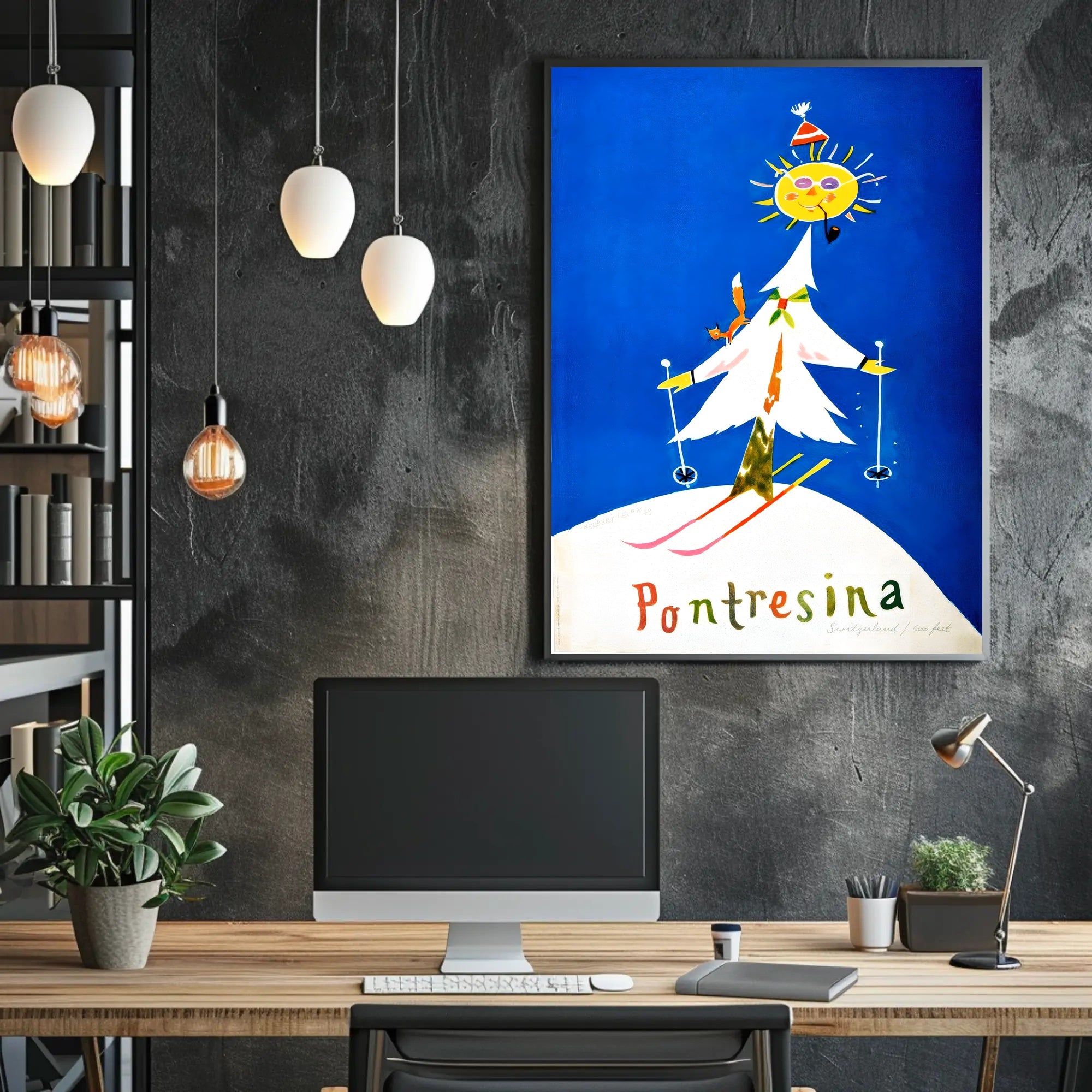 Pontresina Winter Wonderland Poster PosterGoat
