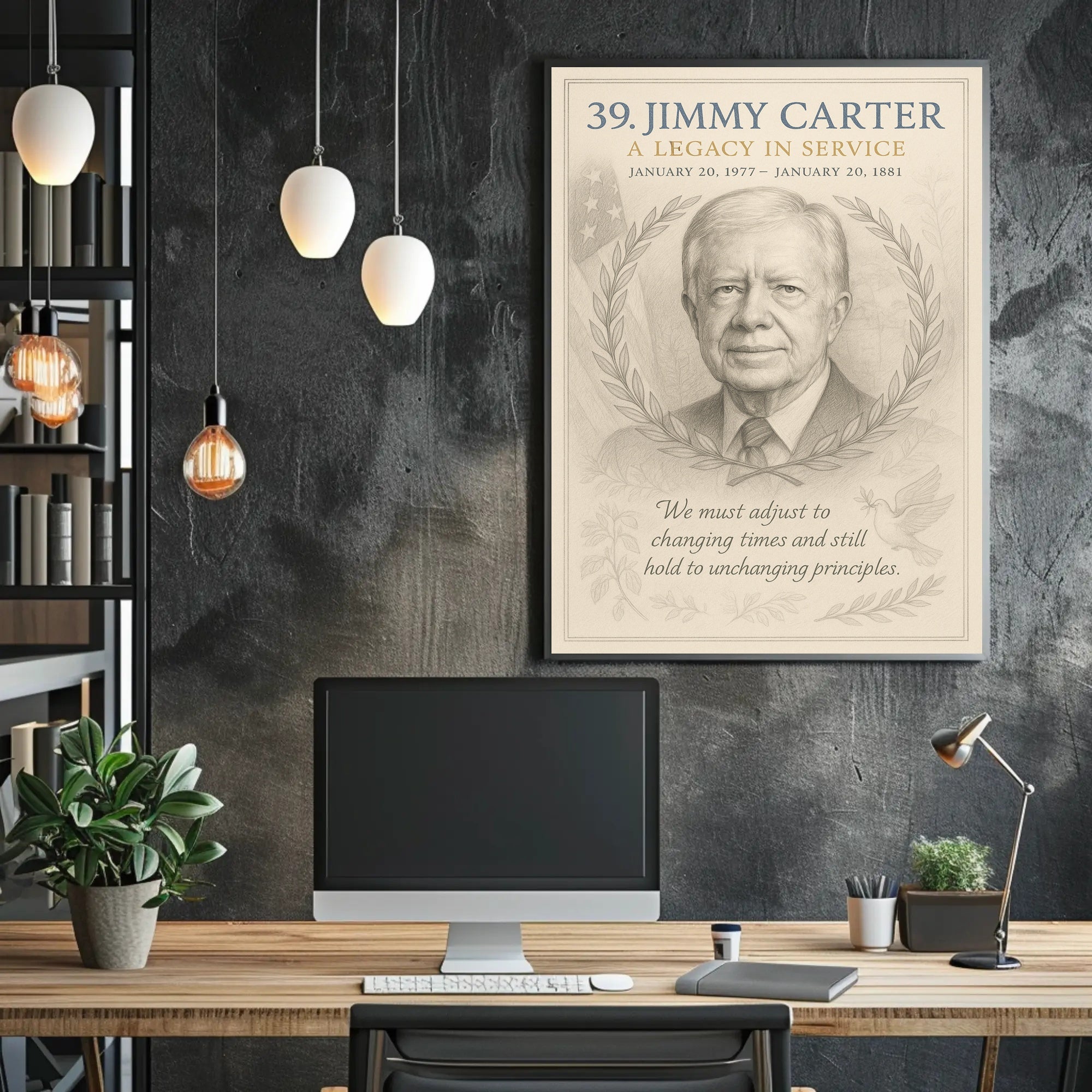 Jimmy Carter Legacy Presidential Artwork Poster PosterGoat