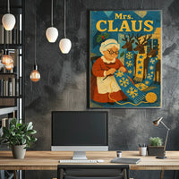 Mrs. Claus And Her Reindeer Poster