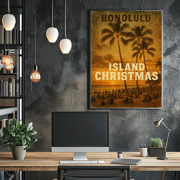 Island Christmas In Honolulu Poster