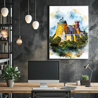 Portugal Sintra Pena Palace Bright Colorful View Poster