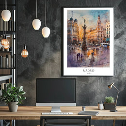 Madrid Cityscape Poster