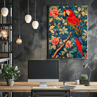 Vibrant Parrot Illustration in Tropical Animal Poster