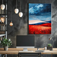 Bold Landscape In American Flag Colors Abstract Poster