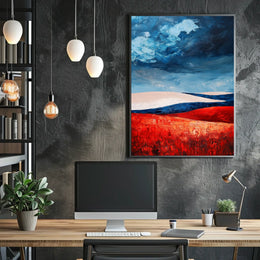 Bold Landscape In American Flag Colors Abstract Poster