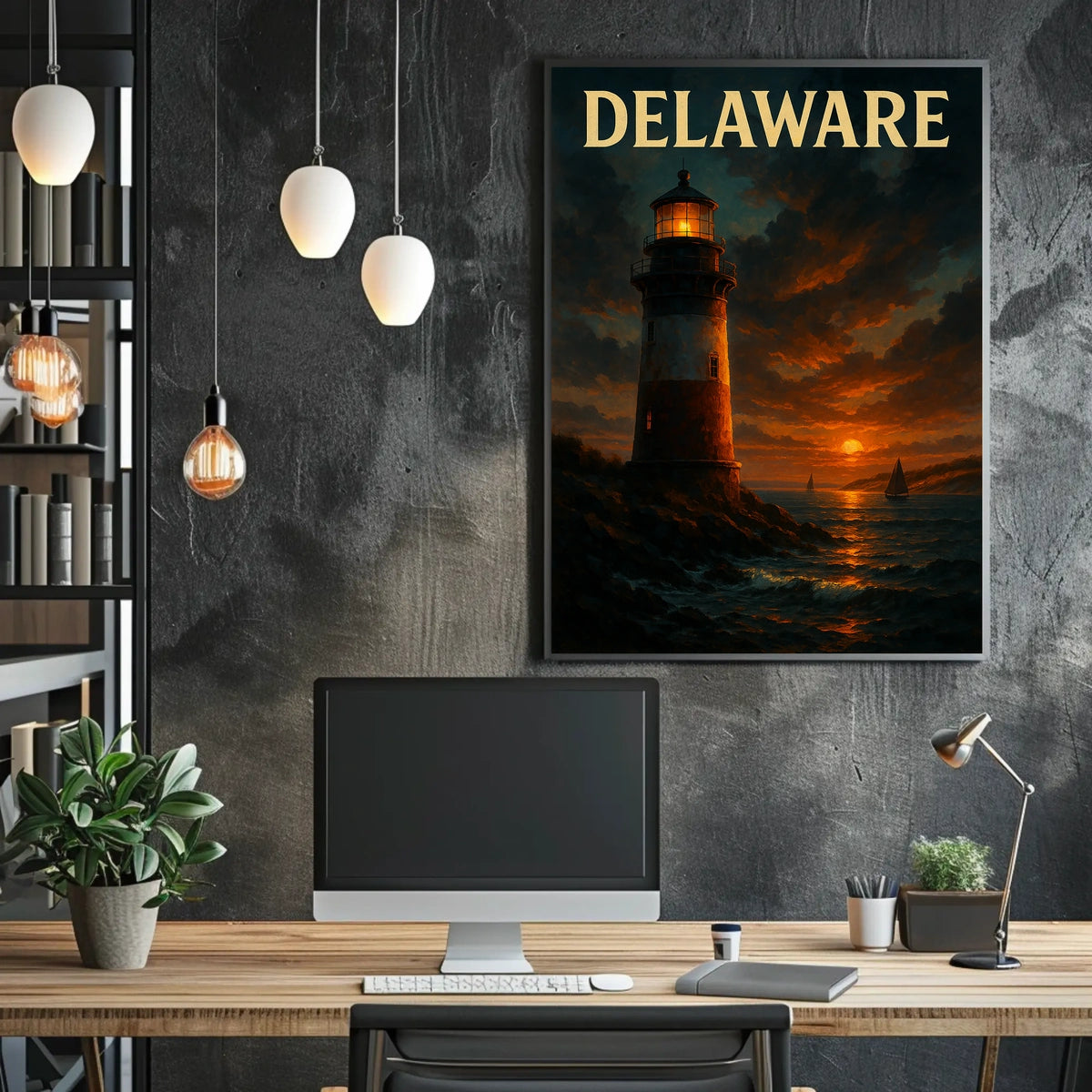 Delaware Lighthouse At Sunset Poster