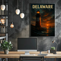 Delaware Lighthouse At Sunset Poster