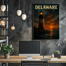 Delaware Lighthouse At Sunset Poster