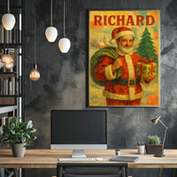 Vintage Santa Holiday Cheer Vintage-style Holiday Poster